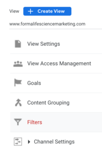 screenshot of filter settings in google analytics for removing spam traffic